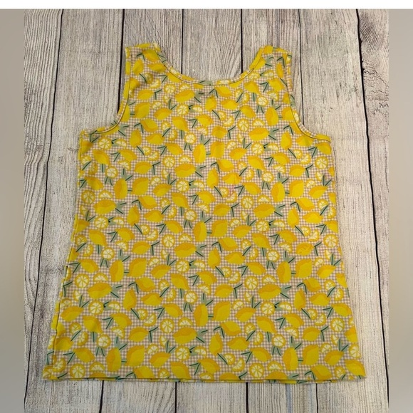 Lands' End Bundle 2 Sleeveless Tops Lemon Print & Blue/size M - Picture 3 of 9